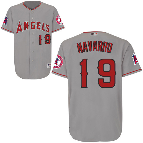 Efren Navarro #19 mlb Jersey-Los Angeles Angels of Anaheim Women's Authentic Road Gray Cool Base Baseball Jersey
